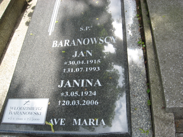 Włodzimierz Baranowski 1946 Świebodzice - Grobonet - Wyszukiwarka osób pochowanych