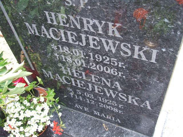 Helena Maciejewska 1925 Świebodzice - Grobonet - Wyszukiwarka osób pochowanych