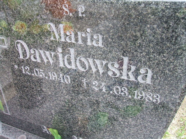 Maria Dawidowska 1940 Świebodzice - Grobonet - Wyszukiwarka osób pochowanych