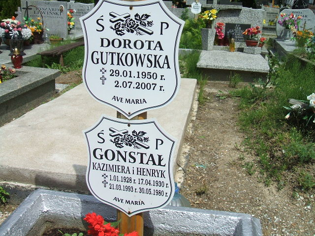 Dorota Gutkowska 1950 Świebodzice - Grobonet - Wyszukiwarka osób pochowanych