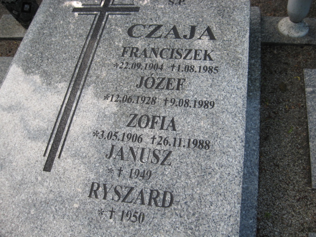 Józef Czaja 1928 Świebodzice - Grobonet - Wyszukiwarka osób pochowanych