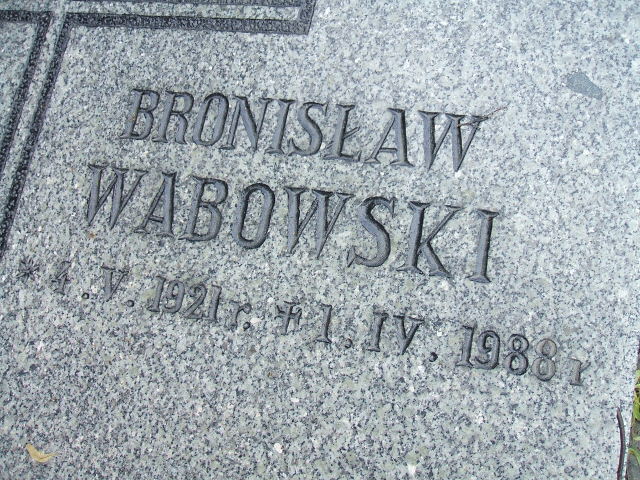 Bronisław Wabowski 1921 Świebodzice - Grobonet - Wyszukiwarka osób pochowanych