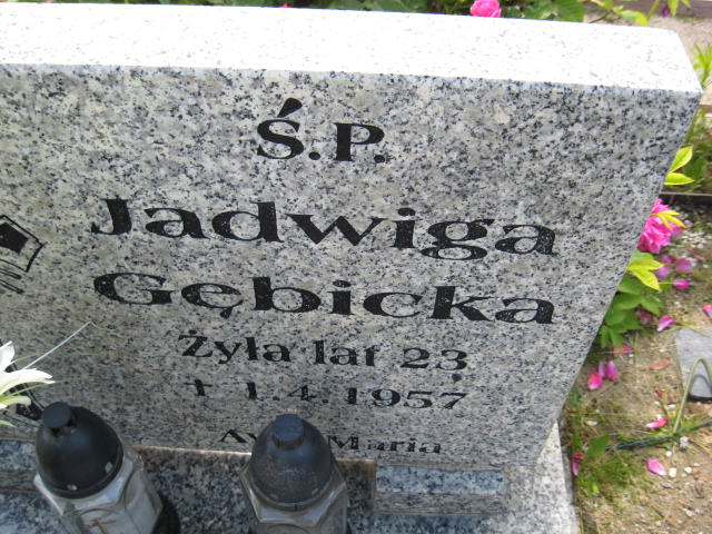 Jadwiga Gębicka 1957 Świebodzice - Grobonet - Wyszukiwarka osób pochowanych