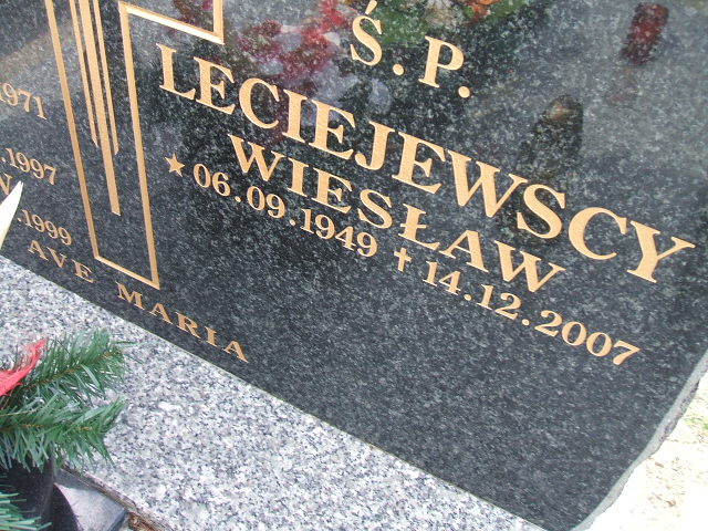 Wiesław Leciejewski 1949 Świebodzice - Grobonet - Wyszukiwarka osób pochowanych