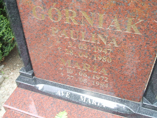 Paulina Górniak 1947 Świebodzice - Grobonet - Wyszukiwarka osób pochowanych