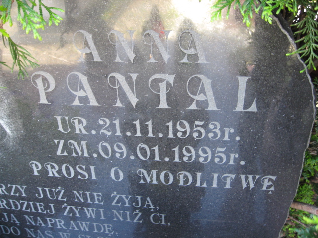 Anna Pantal 1953 Świebodzice - Grobonet - Wyszukiwarka osób pochowanych